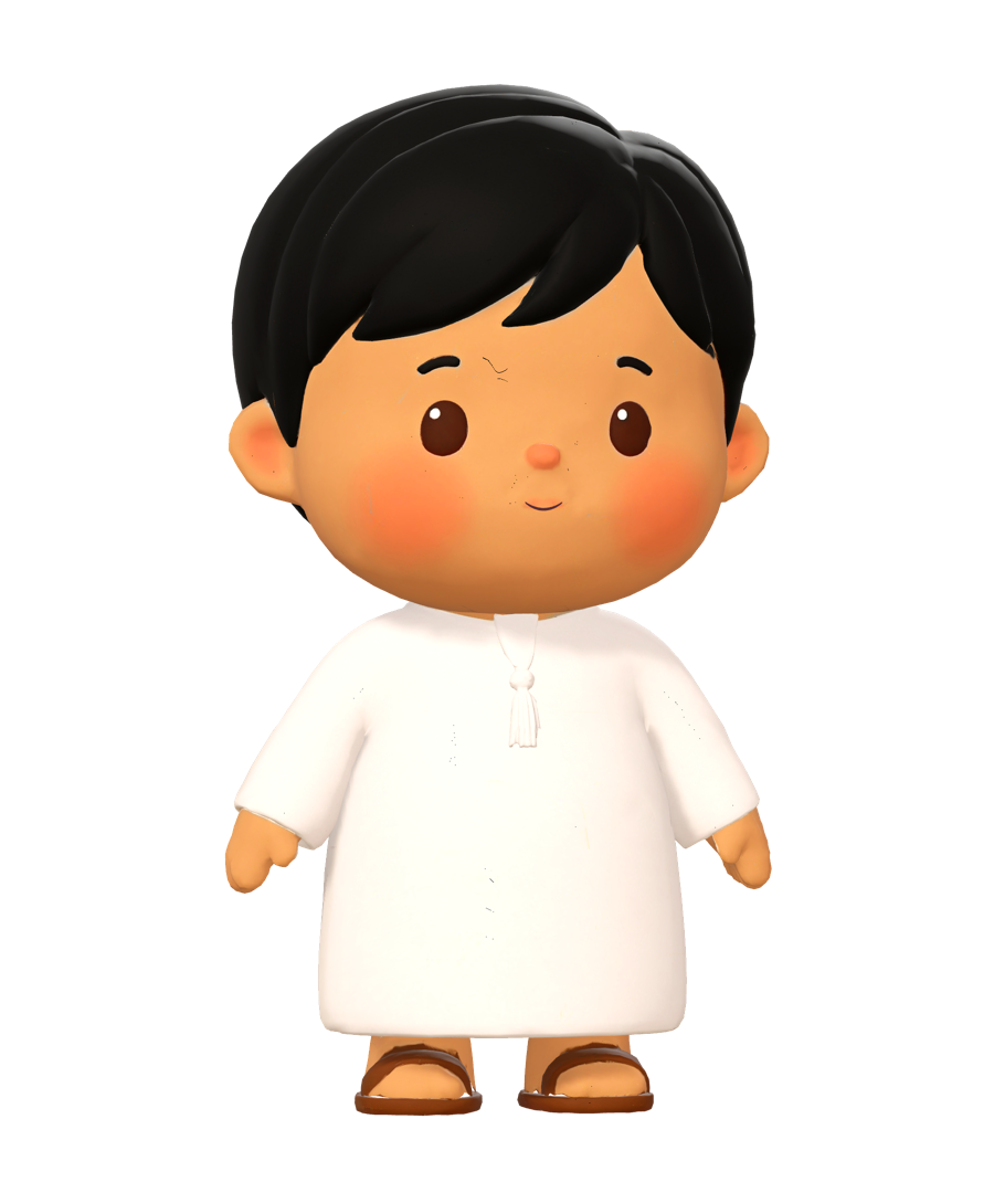 Hamad, a toddler boy in a white kandura