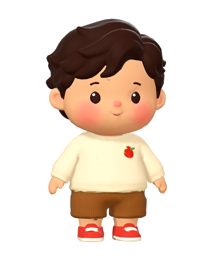 Omar, a toddler boy in a cream jumper